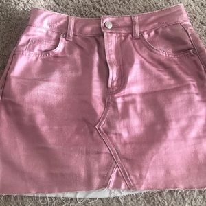 COPY - Pink Metallic Mini Skirt
